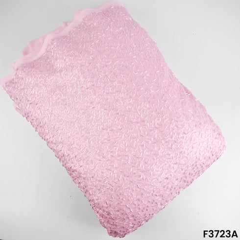 Cut Dana Thread Sequins Embroidered Georgette Fabric-F3723